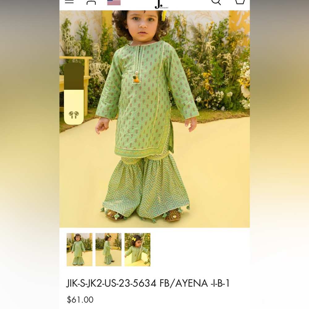 Junaid Jamshed baby girl outfit